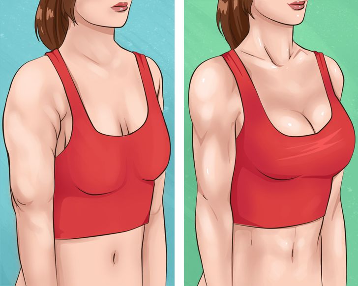 10 تمارين سهلة لرفع الثديين وشد الذراعين! 