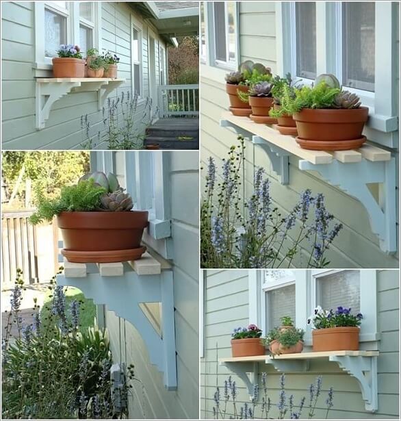 مجموعة من الأفكار لرفوف أنيقة للنباتات أمام المنزل 